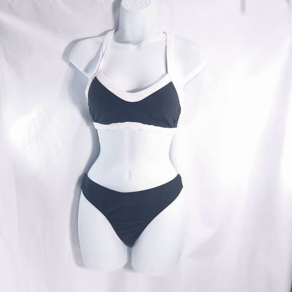 Seaselfie Block Party Hybrid Razerback bikini top & hipster swim bottoms sz med - Picture 1 of 5